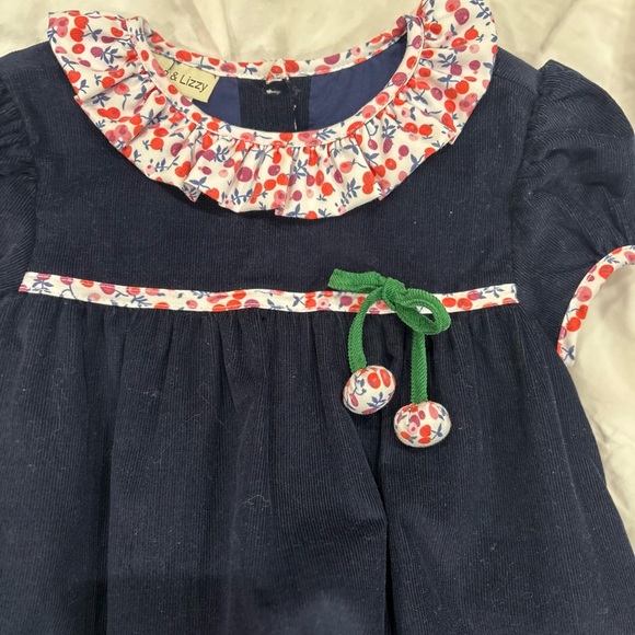 Navy Blue Bubble with cute 3D cherry accents - Picture 2 of 3